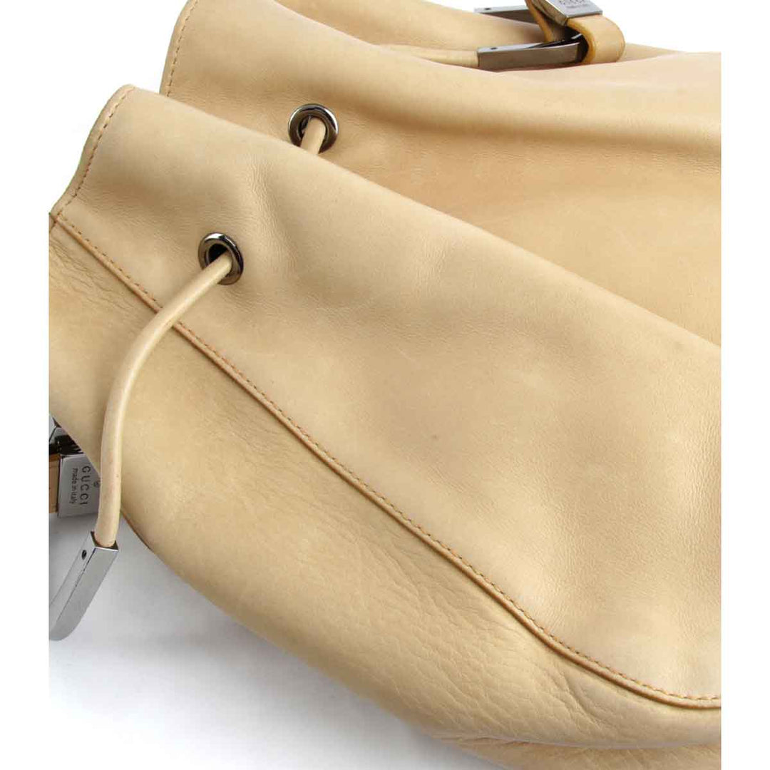 『USED』 
GUCCI グッチ 
 0013748 001998 ショルダーバッグ 
レザー ベージュ