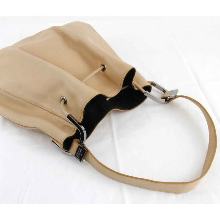 『USED』 
GUCCI グッチ 
 0013748 001998 ショルダーバッグ 
レザー ベージュ