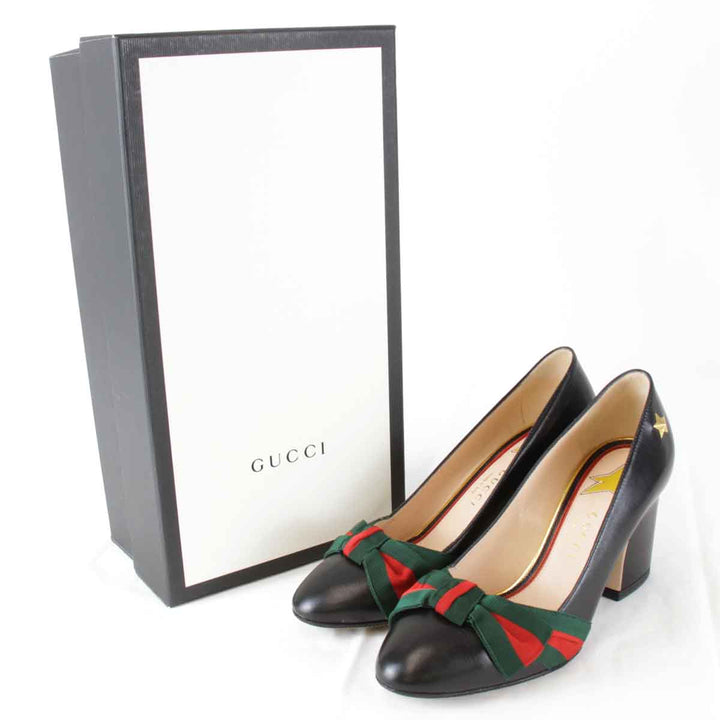 美品『USED』 
GUCCI グッチ 
 シェリーラインパンプス 34 1/2 パンプス 
レザー ブラック