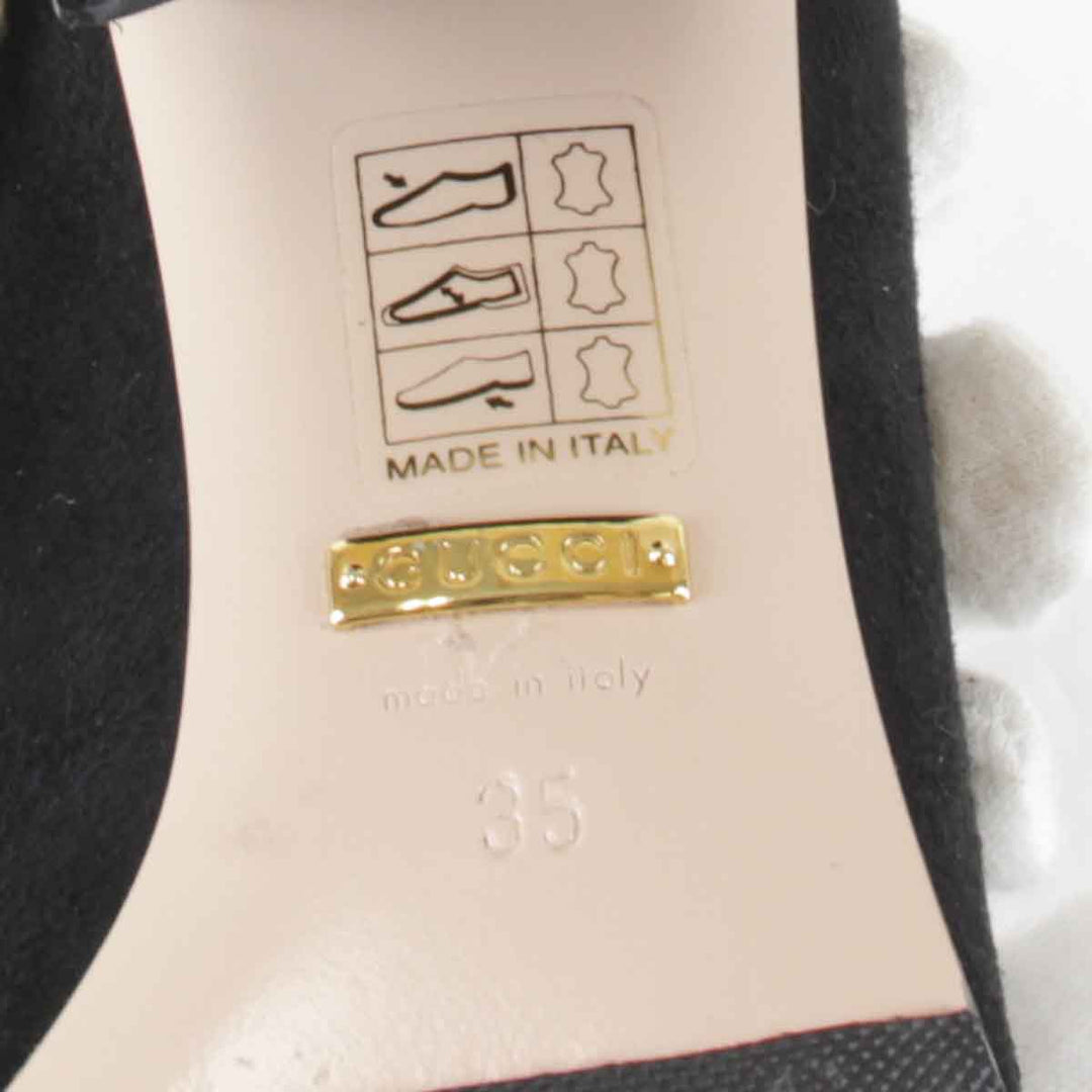 美品『USED』 
GUCCI グッチ 
 GGマーモントストーンパンプス  35 パンプス 
スエード調 ブラック