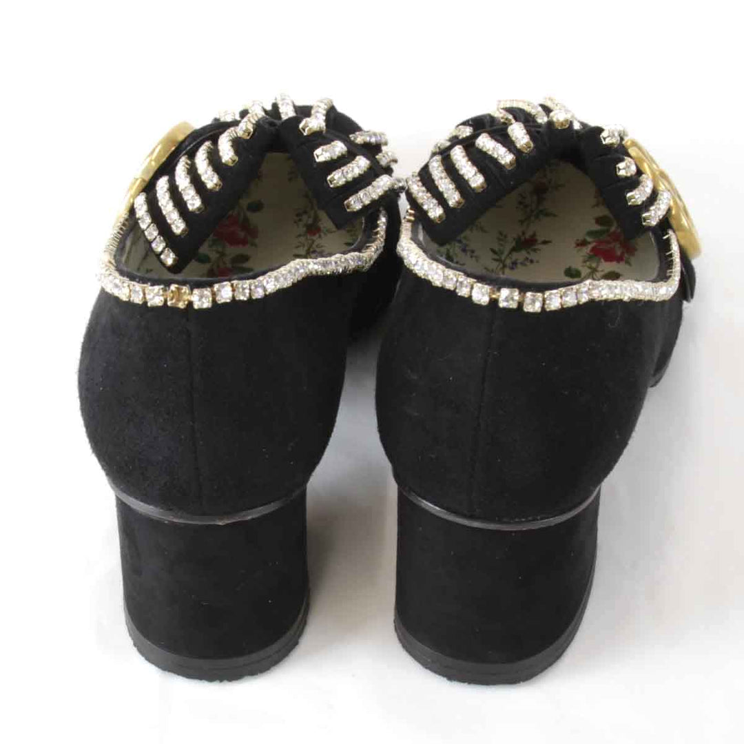 美品『USED』 
GUCCI グッチ 
 GGマーモントストーンパンプス  35 パンプス 
スエード調 ブラック