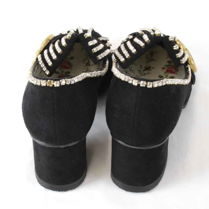 美品『USED』 
GUCCI グッチ 
 GGマーモントストーンパンプス  35 パンプス 
スエード調 ブラック
