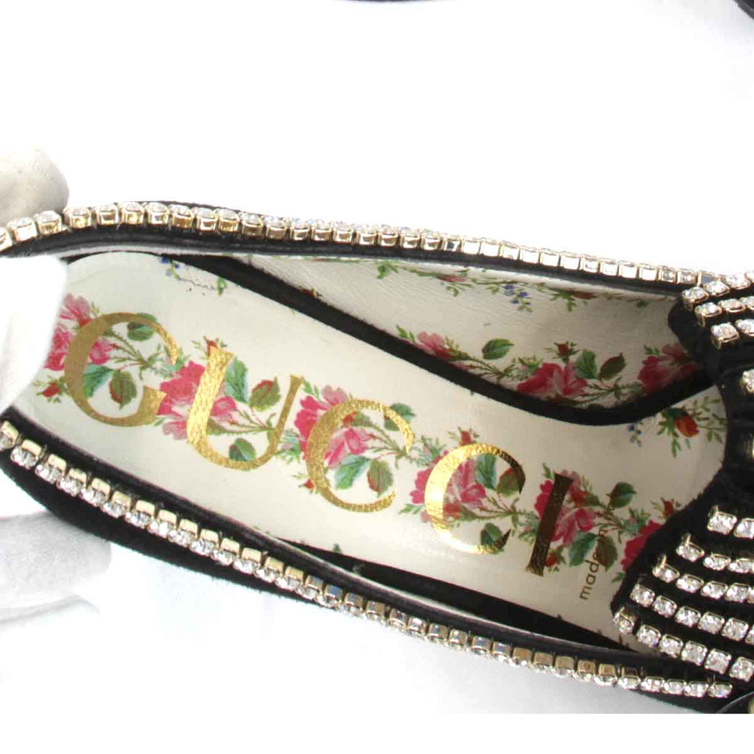美品『USED』 
GUCCI グッチ 
 GGマーモントストーンパンプス  35 パンプス 
スエード調 ブラック