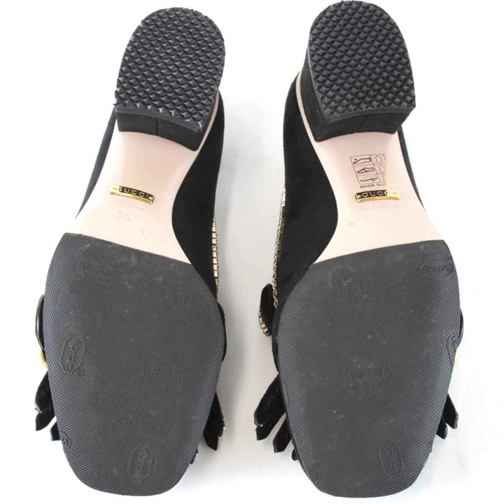 美品『USED』 
GUCCI グッチ 
 GGマーモントストーンパンプス  35 パンプス 
スエード調 ブラック