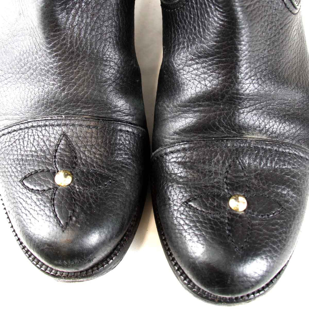『USED』 
LOUIS VUITTON ルイ・ヴィトン 
 ファーブーツ  ブーツ 
レザー ブラック