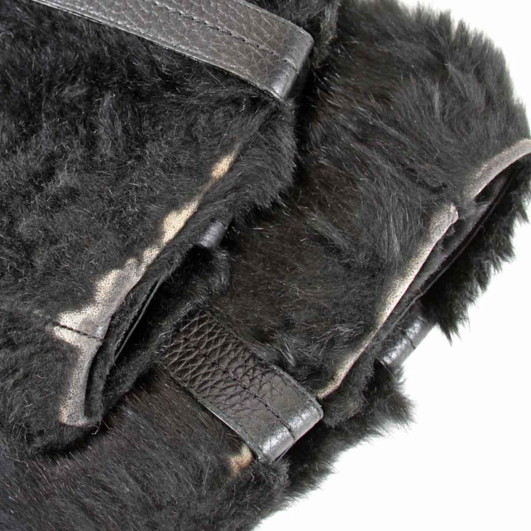 『USED』 
LOUIS VUITTON ルイ・ヴィトン 
 ファーブーツ  ブーツ 
レザー ブラック