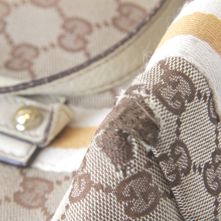 『USED』 
GUCCI グッチ 
 シェリーライン ミニハンドバッグ チャーム付き 139261・213048 ハンドバッグ 
GGキャンバス ベージュ