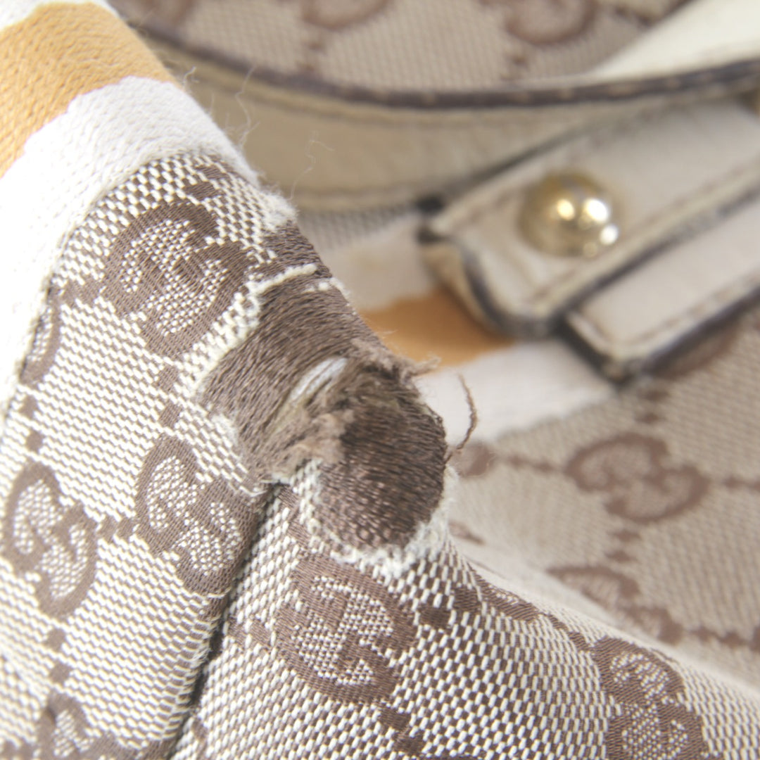 『USED』 
GUCCI グッチ 
 シェリーライン ミニハンドバッグ チャーム付き 139261・213048 ハンドバッグ 
GGキャンバス ベージュ