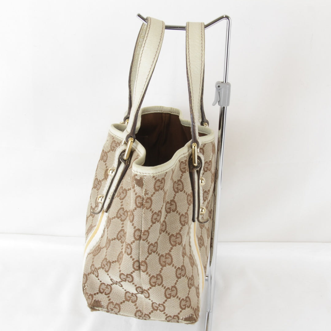 『USED』 
GUCCI グッチ 
 シェリーライン ミニハンドバッグ チャーム付き 139261・213048 ハンドバッグ 
GGキャンバス ベージュ