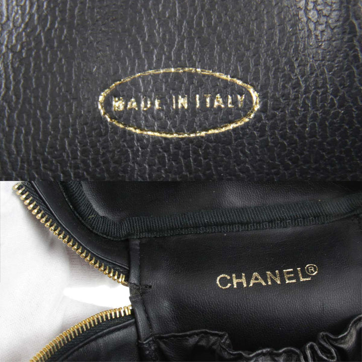 良品『USED』 
CHANEL シャネル 
 バニティバッグ 
レザー ブラック