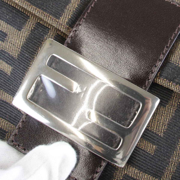 良品『USED』 
FENDI フェンディ 
 ズッカ マンマバケット ショルダーバッグ 
キャンバス ブラウン