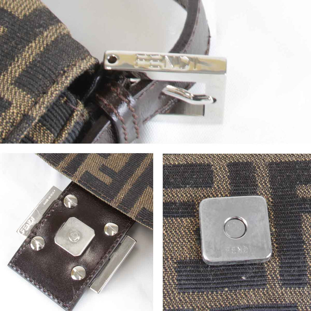 良品『USED』 
FENDI フェンディ 
 ズッカ マンマバケット ショルダーバッグ 
キャンバス ブラウン
