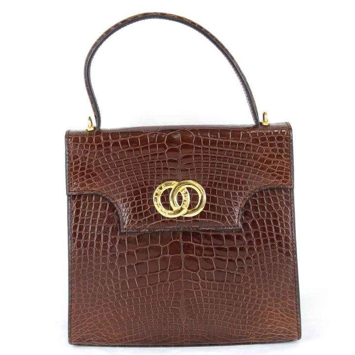 【価格改定】『USED』 
CELINE セリーヌ 
 スクエア ハンドバッグ 
レザー ブラウン