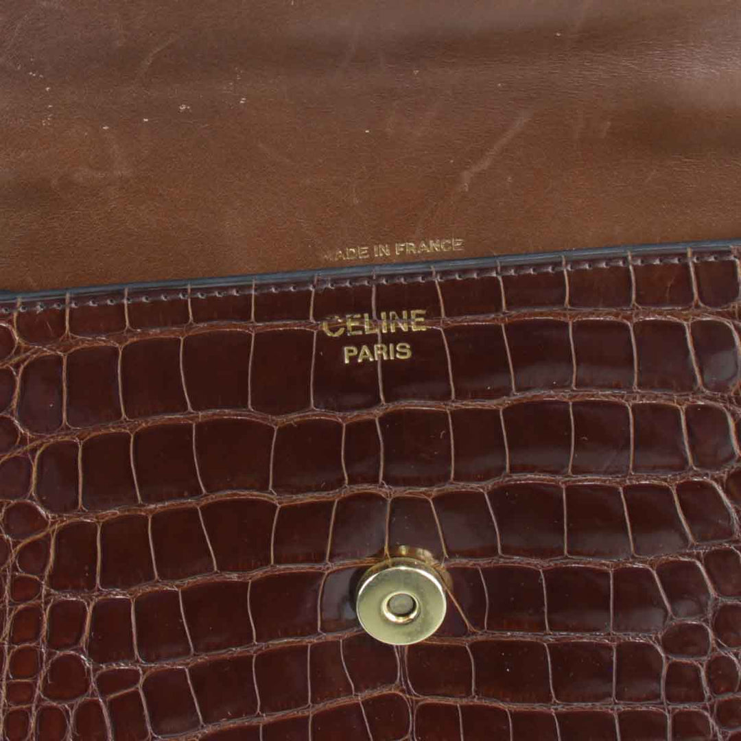 【価格改定】『USED』 
CELINE セリーヌ 
 スクエア ハンドバッグ 
レザー ブラウン