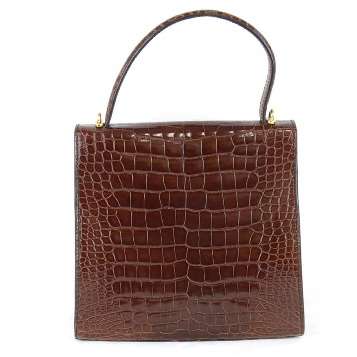 【価格改定】『USED』 
CELINE セリーヌ 
 スクエア ハンドバッグ 
レザー ブラウン