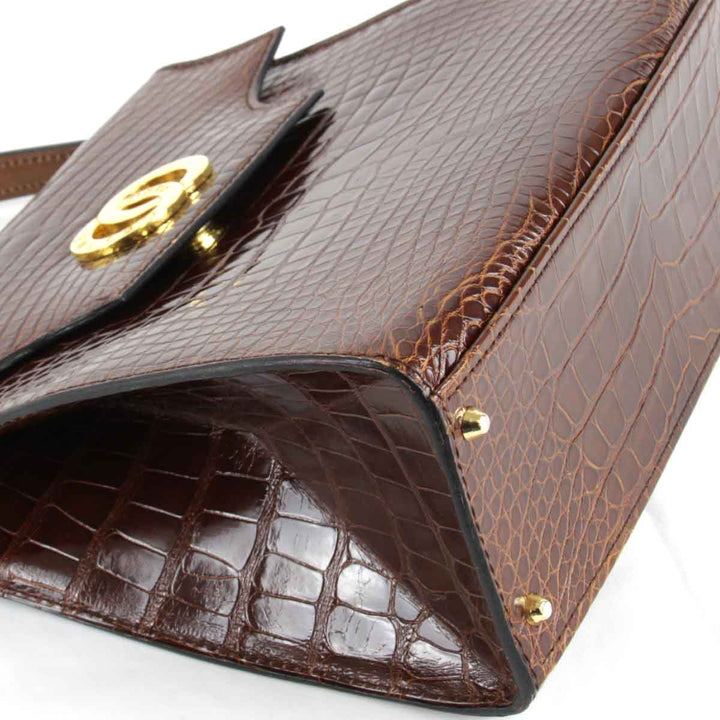 【価格改定】『USED』 
CELINE セリーヌ 
 スクエア ハンドバッグ 
レザー ブラウン