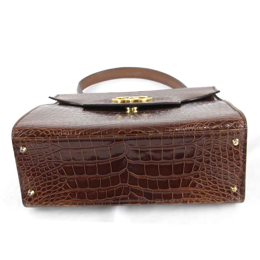 【価格改定】『USED』 
CELINE セリーヌ 
 スクエア ハンドバッグ 
レザー ブラウン