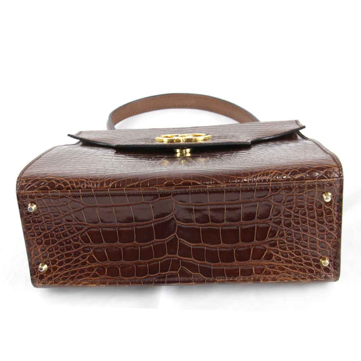 【価格改定】『USED』 
CELINE セリーヌ 
 スクエア ハンドバッグ 
レザー ブラウン