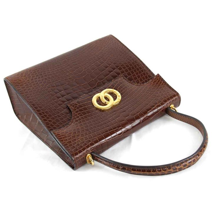 【価格改定】『USED』 
CELINE セリーヌ 
 スクエア ハンドバッグ 
レザー ブラウン