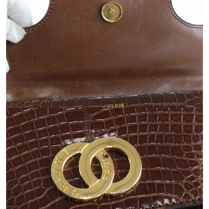 【価格改定】『USED』 
CELINE セリーヌ 
 スクエア ハンドバッグ 
レザー ブラウン
