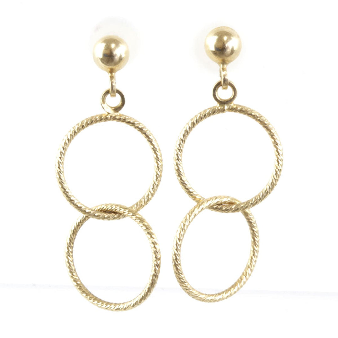 美品『USED』 K14 
 二連フープ ピアス
 1.6g