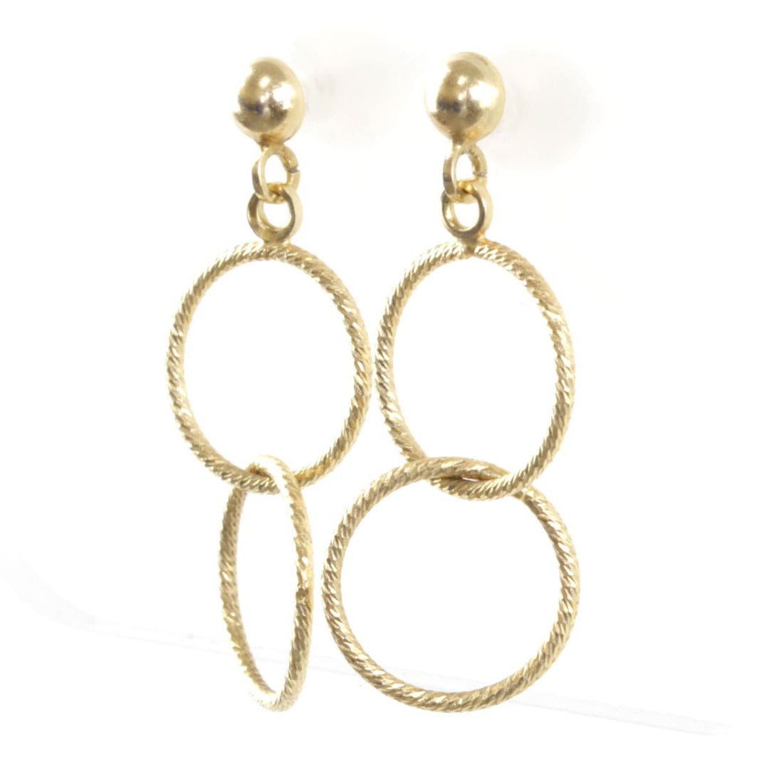 美品『USED』 K14 
 二連フープ ピアス
 1.6g