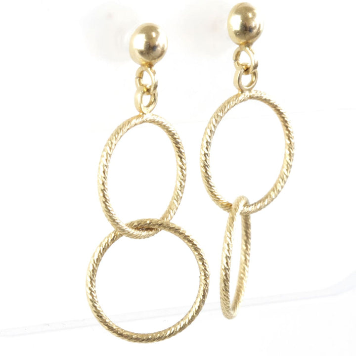 美品『USED』 K14 
 二連フープ ピアス
 1.6g