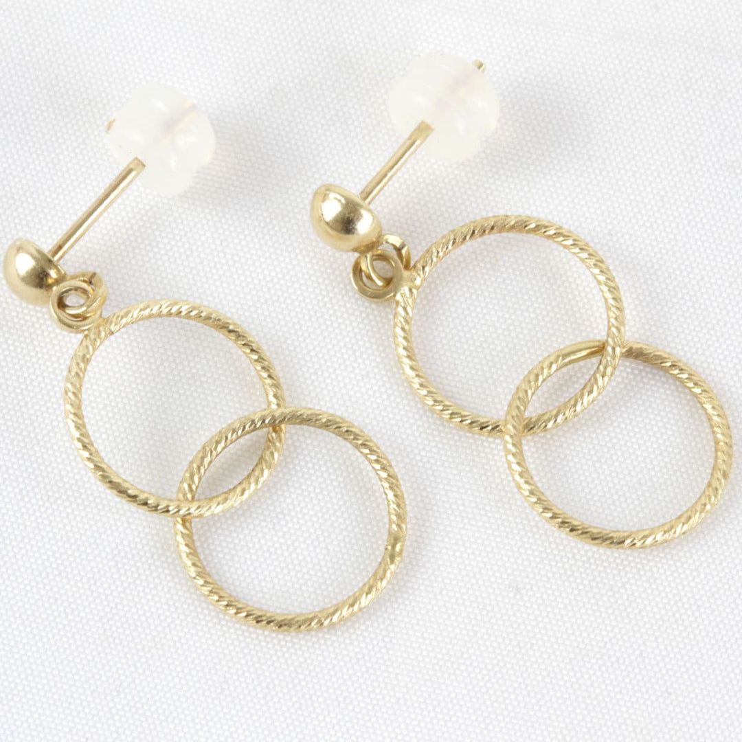 美品『USED』 K14 
 二連フープ ピアス
 1.6g