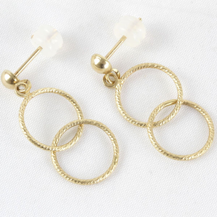 美品『USED』 K14 
 二連フープ ピアス
 1.6g