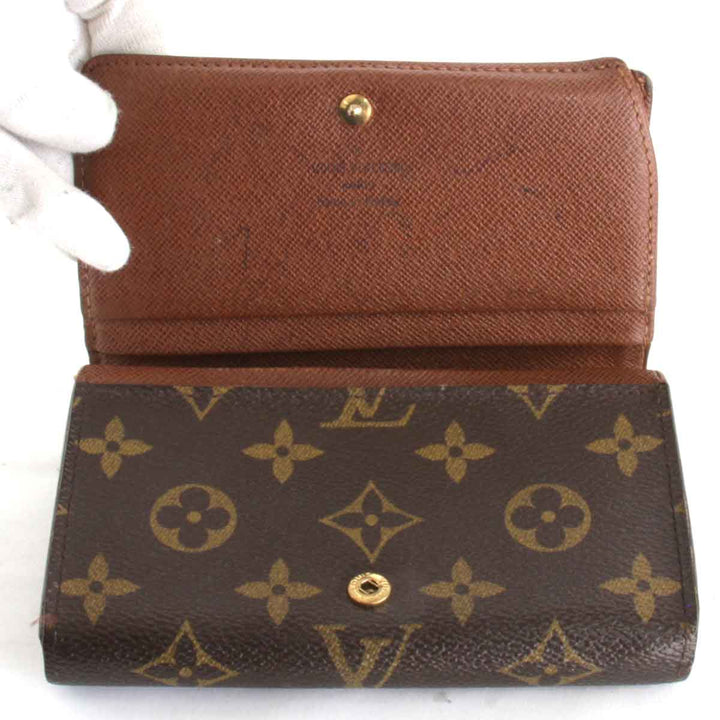 『USED』 
LOUIS VUITTON ルイ・ヴィトン 
 ポルトモネビエトレゾール M61730 二つ折り財布 
モノグラムキャンバス モノグラム