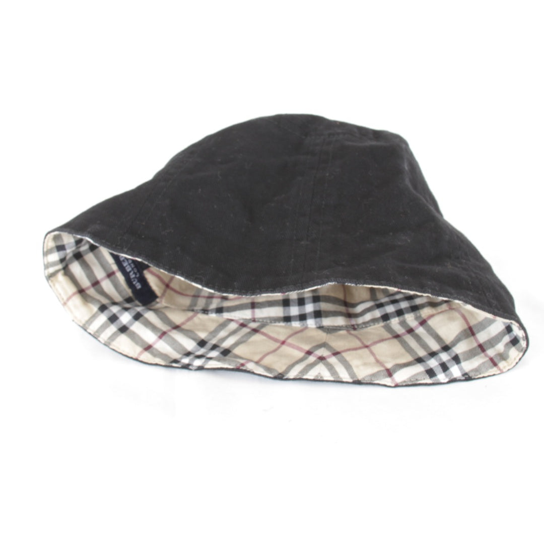 【価格改定】良品『USED』 
BURBERRY バーバリー 
 裏ノバチェック 50サイズ ハット 
コットン ブラック