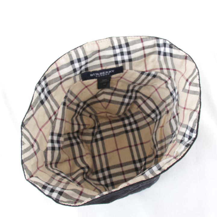 【価格改定】良品『USED』 
BURBERRY バーバリー 
 裏ノバチェック 50サイズ ハット 
コットン ブラック