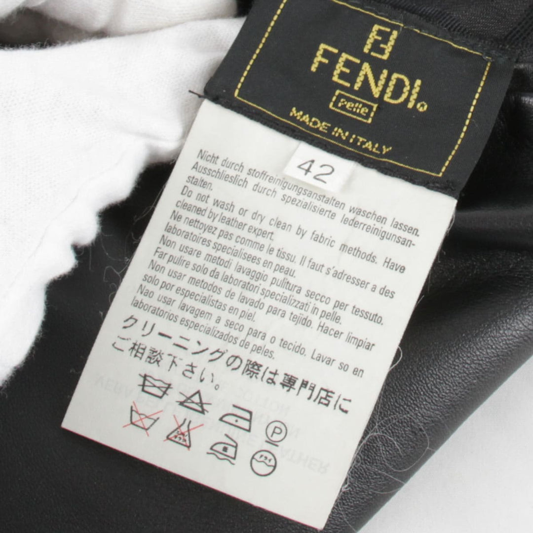 『USED』 
FENDI フェンディ 
 リバーシブル ラップスカート スカート 
レザー/ナイロン /コットン ブラック