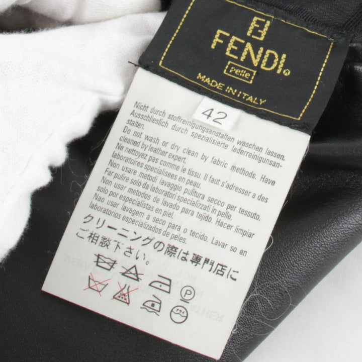 『USED』 
FENDI フェンディ 
 リバーシブル ラップスカート スカート 
レザー/ナイロン /コットン ブラック