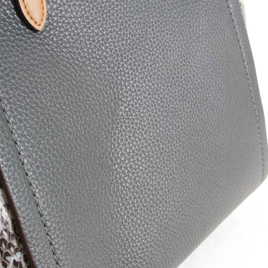 美品『USED』 
COACH コーチ 
 トループ K1980-79474 トートバッグ 
レザー/パイソン  ダークグリーン