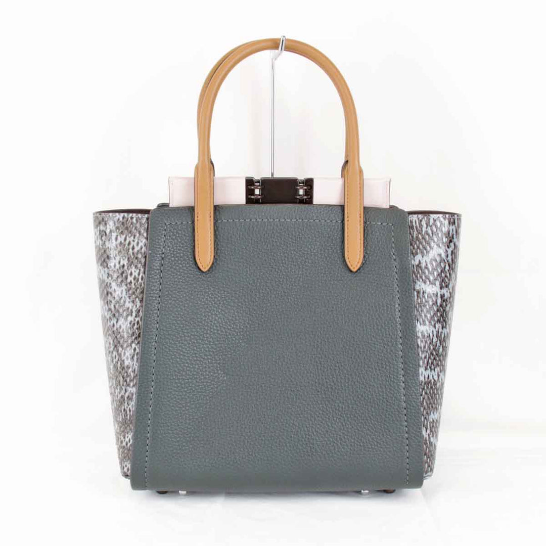 美品『USED』 
COACH コーチ 
 トループ K1980-79474 トートバッグ 
レザー/パイソン  ダークグリーン