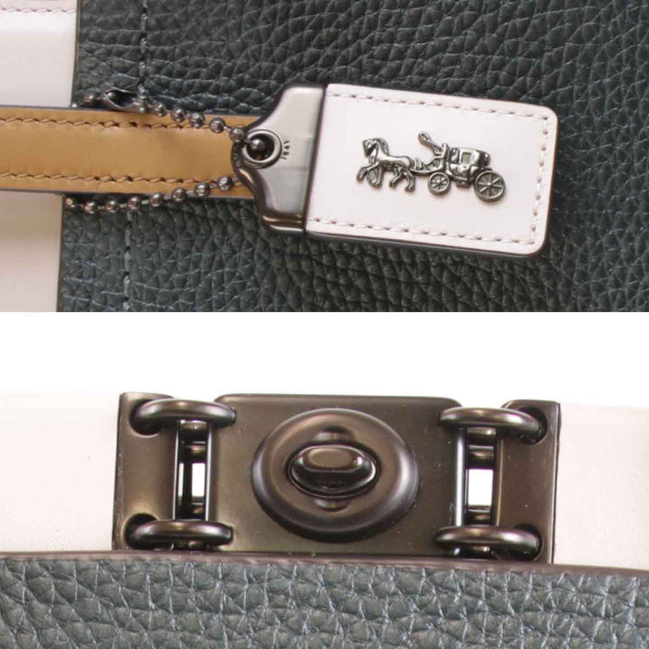 美品『USED』 
COACH コーチ 
 トループ K1980-79474 トートバッグ 
レザー/パイソン  ダークグリーン