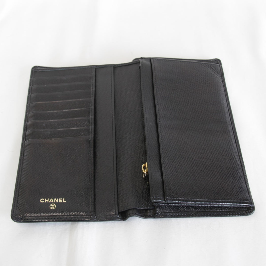 『USED』 
CHANEL シャネル 
 長財布 
レザー ブラック