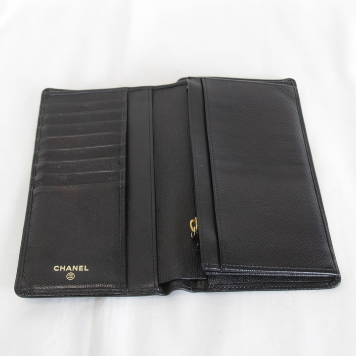 『USED』 
CHANEL シャネル 
 長財布 
レザー ブラック