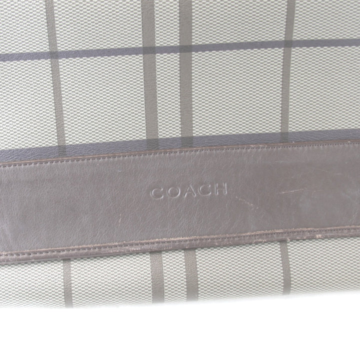 『USED』 
COACH コーチ 
 メッセンジャーバッグ F70750 ショルダーバッグ 
PVC/レザー チェック　グレー
