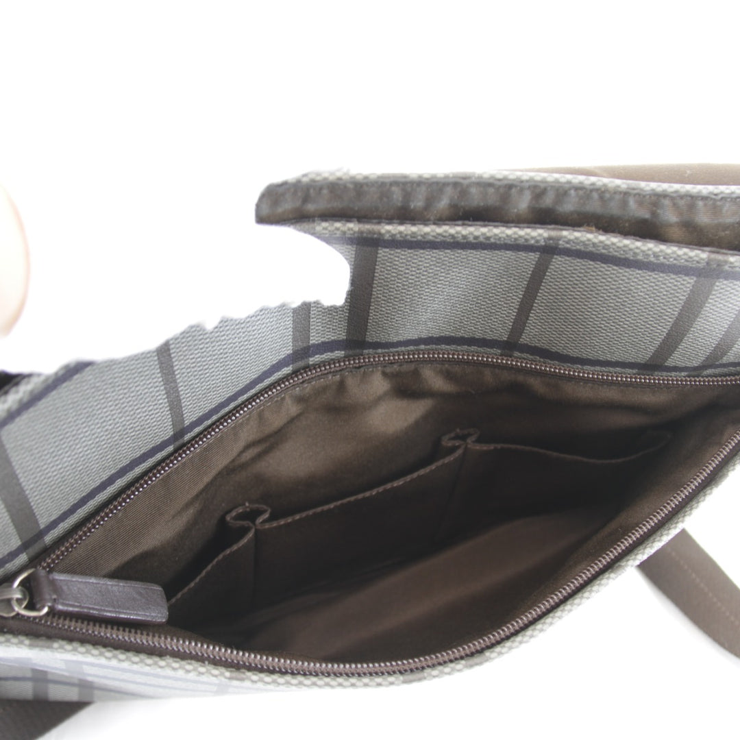 『USED』 
COACH コーチ 
 メッセンジャーバッグ F70750 ショルダーバッグ 
PVC/レザー チェック　グレー