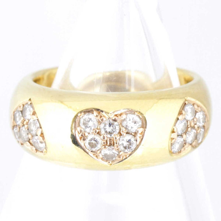 美品『USED』 K18 
 3Pハートリング リング・指輪
 ダイヤモンド 0.50 10.6g