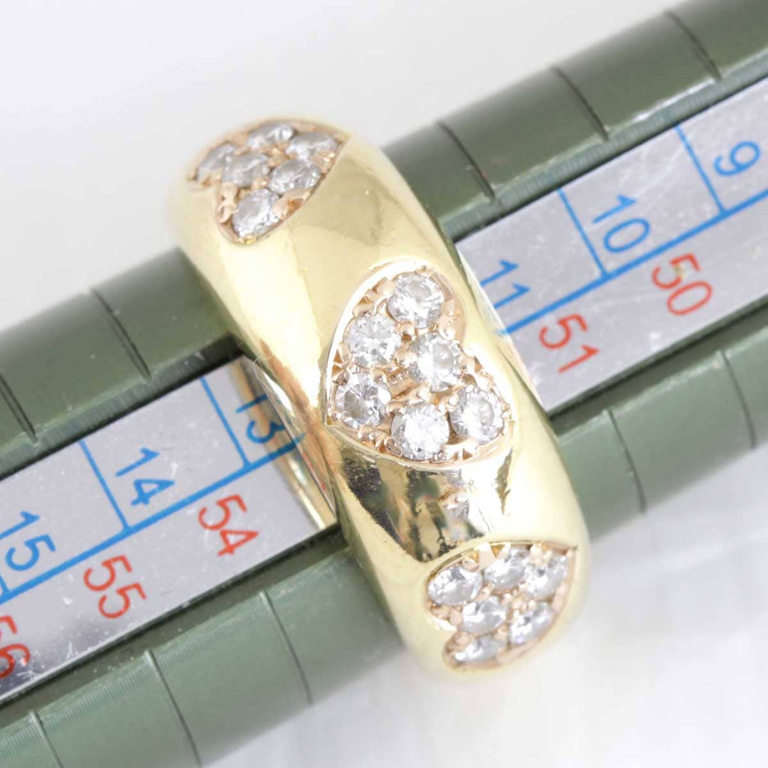 美品『USED』 K18 
 3Pハートリング リング・指輪
 ダイヤモンド 0.50 10.6g