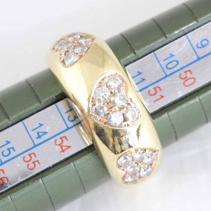 美品『USED』 K18 
 3Pハートリング リング・指輪
 ダイヤモンド 0.50 10.6g