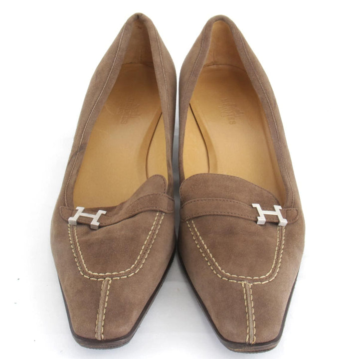 『USED』 
HERMES エルメス 
 パンプス 
スウェード ブラウン