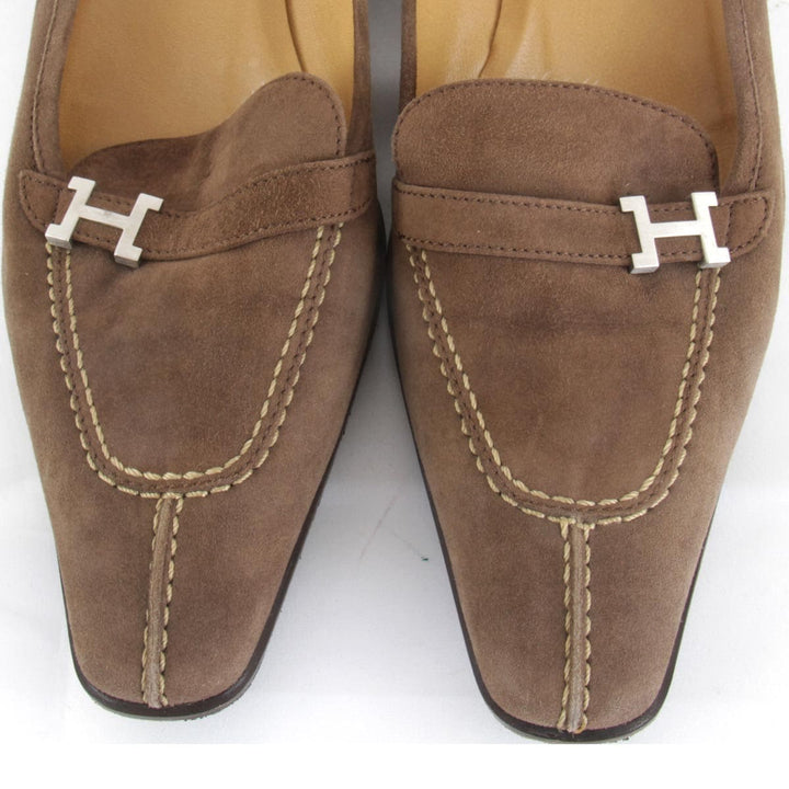 『USED』 
HERMES エルメス 
 パンプス 
スウェード ブラウン