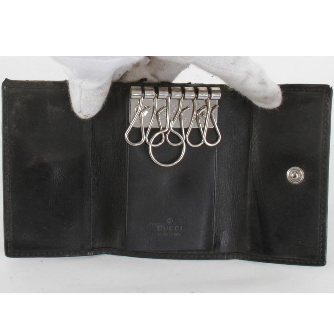 『USED』 
GUCCI グッチ 
 108093 キーケース 
レザー ブラック