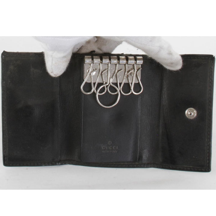 『USED』 
GUCCI グッチ 
 108093 キーケース 
レザー ブラック