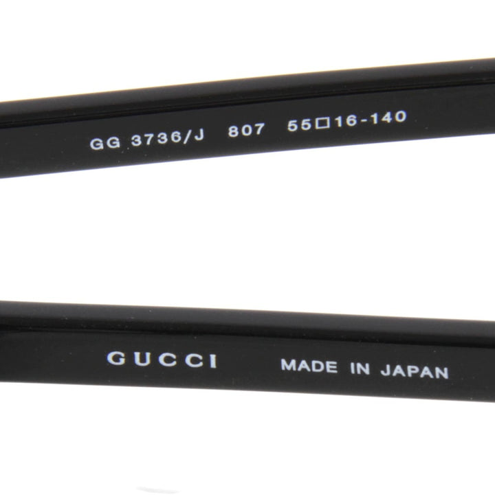 美品『USED』 
GUCCI グッチ 
 3736/J 807 55□16-140 サングラス 
 ブラック