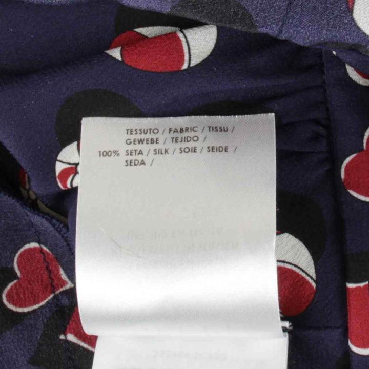 美品『USED』 
GUCCI グッチ 
 ビーチボール×ハートプリント ワンピース 
シルク ネイビー